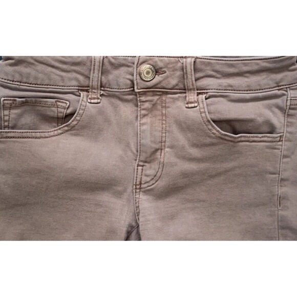 American Eagle Outfitters Super Stretch MIDI Shorts Light Brown Womens Size 4 - Picture 5 of 8